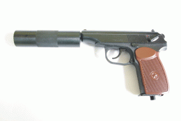 Пистолет пневматический Макарова МР-654К-22 с фальшглушителем