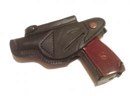 Кобура поясная черная для пистолета ПМ, ИЖ-71, ИЖ-79, МР-654 (натуральная кожа)