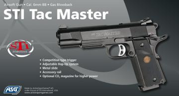 Пистолет страйкбольный ASG STI Tactical Master, грин газ, blowback (17181)