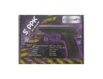 Пистолет пневматический Stalker SPPK (аналог Walther PPK/S) металл, черн. 4,5 мм (ST-21061P)