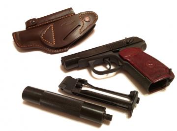 Кобура поясная коричневая для пистолета ПМ, ИЖ-71, ИЖ-79, МР-654 (натуральная кожа)