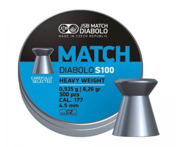 Пули JSB Blue Match Diabolo S 100 Heavy Weigh 4,49 мм, 0,535 грамм, 500 штук