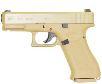 Пистолет пневматический Umarex Glock 19X TAN кал.4,5мм, арт 5.8367 (Blowback, пулевой)