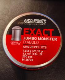 Пули JSB Exact Jumbo Monster Diabolo 5,5 мм, 1,645 грамм, 200 штук