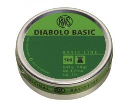 Пули RWS Diabolo Basic 4,5 мм, 0,45 грамм, 500 штук