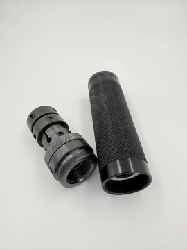 Надульник (мини модератор) Т12 из дюрали на ствол 16 мм с креплением Клещ(Hatsan 125/70/85/90)