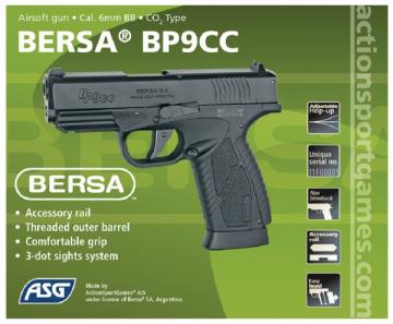 Пистолет страйкбольный ASG BERSA BP9CC (17307) CO2, кал. 6 мм