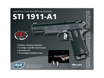 Пистолет страйкбольный ASG STI 1911-A1 RSS blowback (17010)