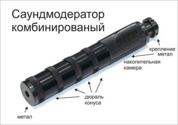 Саундмодератор модульный T90 на ствол 16 мм (крепление в компл)