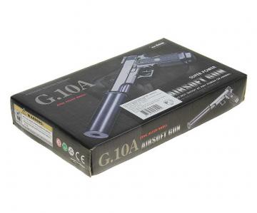 Пистолет страйкбольный Galaxy G.10A COLT 1911PD mini с глушителем (спринг) 6мм