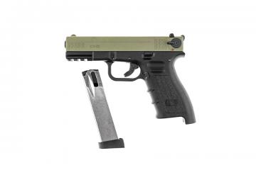 Охолощенный СХП пистолет K17-СО Kurs (Glock 17) 10ТК, затвор хаки, черная рама