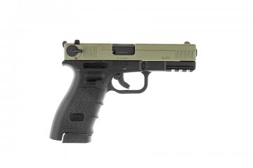Охолощенный СХП пистолет K17-СО Kurs (Glock 17) 10ТК, затвор хаки, черная рама