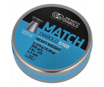 Пули JSB Blue Match Diabolo S 100 Heavy Weigh 4,49 мм, 0,535 грамм, 500 штук