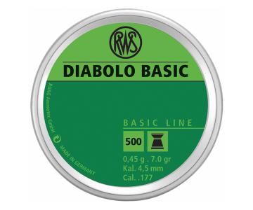 Пули RWS Diabolo Basic 4,5 мм, 0,45 грамм, 500 штук