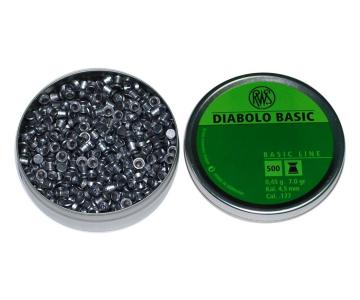 Пули RWS Diabolo Basic 4,5 мм, 0,45 грамм, 500 штук