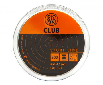 Пули RWS Club 4,5 мм, 0,45 грамм, 500 штук