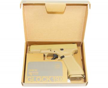 Пистолет пневматический Umarex Glock 19X TAN кал.4,5мм, арт 5.8367 (Blowback, пулевой)