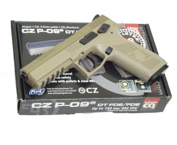 Пневматический пистолет ASG CZ P-09 FDE пулевой blowback 4,5 мм 18525