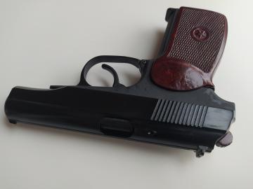 Охолощенный пистолет ПМ Р-411-02 кованый затвор, красный ЗИП и бакелитовая рукоять (эксклюзив)
