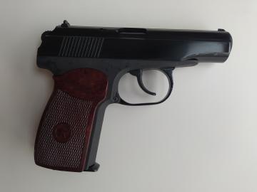Охолощенный пистолет ПМ Р-411-02 кованый затвор, красный ЗИП и бакелитовая рукоять (эксклюзив)