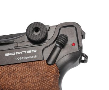 Пневматический пистолет Borner P08 Blowback кал 4.5 мм (Parabellum, металл)