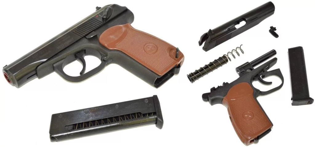 Пистолет Макарова сигнальный МР-371-03 (коричневая рукоять) - PNEUMOPISTOLS